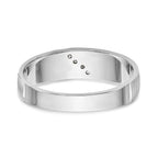 14k White Gold AA Quality 1/20 carat Diamond Trio Mens Complete Wedding Band