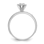14k White Gold AA Quality 1/8 carat Diamond Trio Complete Engagement Ring