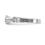 14k White Gold AA Quality 1/8 carat Diamond Trio Complete Engagement Ring