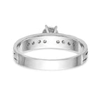 14k White Gold AA Quality 1/8 carat Diamond Trio Complete Engagement Ring