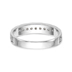 14k White Gold AA Quality 1/10 carat Diamond Trio Ladies Complete Wedding Band