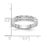 14k White Gold AA Quality 1/10 carat Diamond Trio Ladies Complete Wedding Band