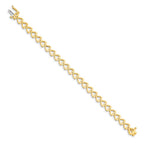 14k Holds 25 Stones up to 2.75mm Heart-Shaped Add-a-Diamond 7 inch Bracelet