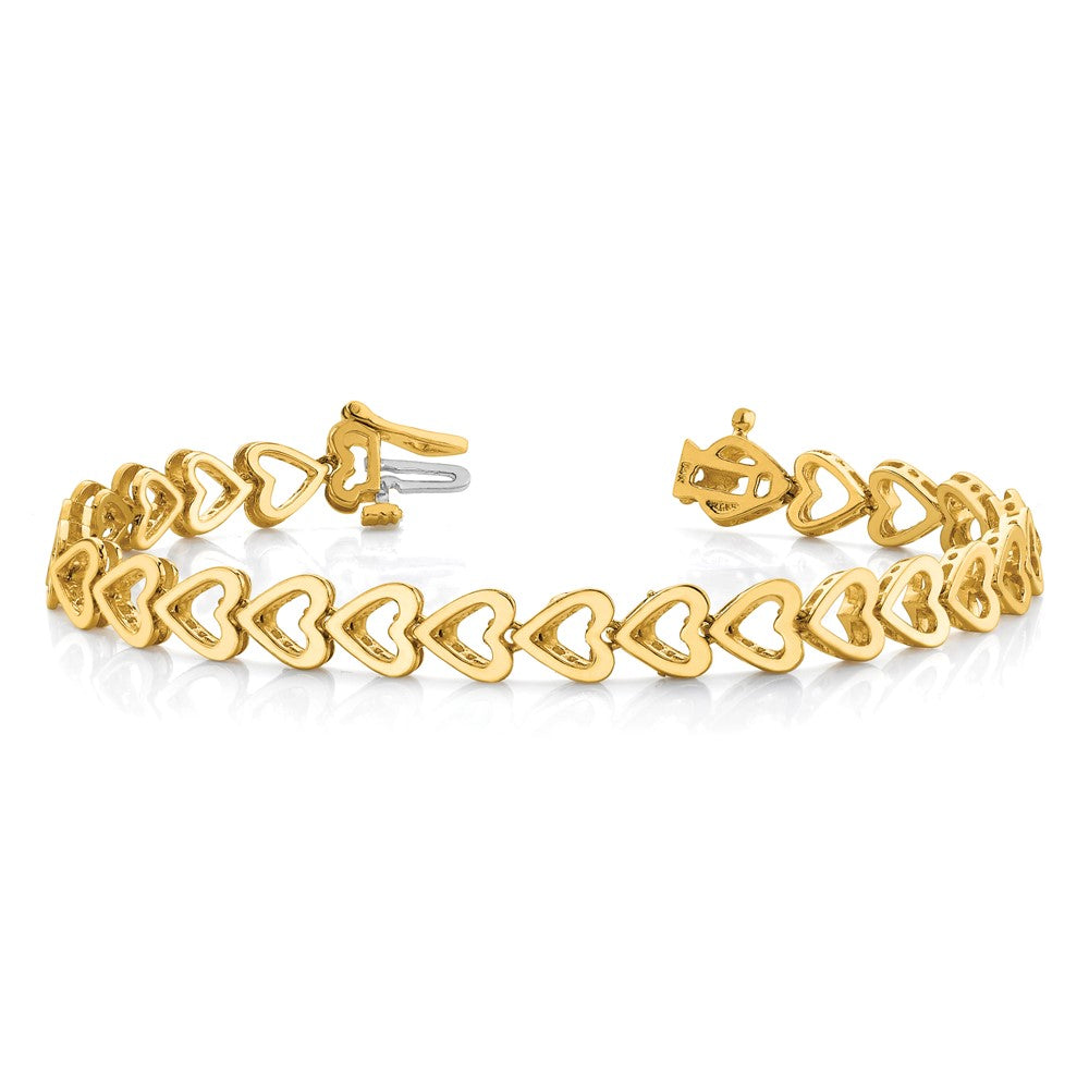 14k Holds 25 Stones up to 2.75mm Heart-Shaped Add-a-Diamond 7 inch Bracelet