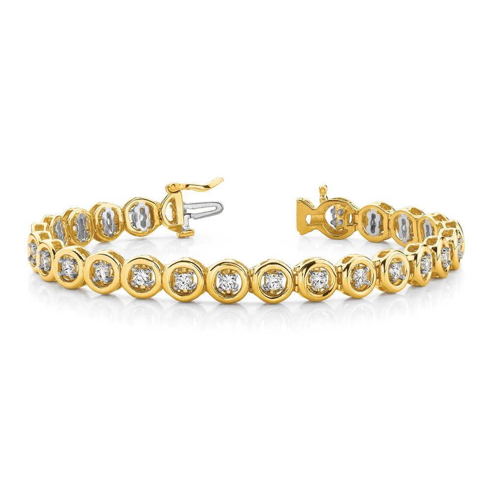14k Complete 1/2 carat Round AAA Diamond Circle Add-a-Diamond 7 inch Tennis Bracelet