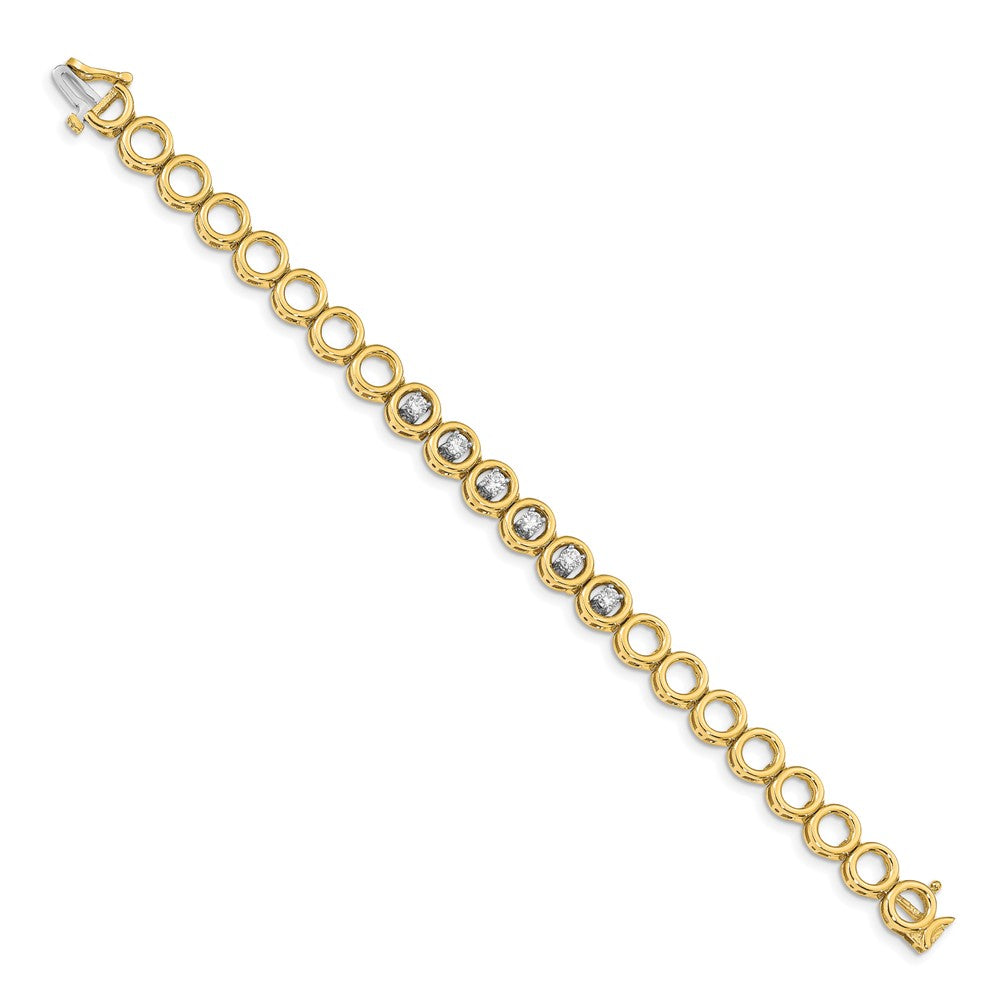 14k Complete 3/4 carat Round A Diamond Circle Add-A-Diamond 7 inch Tennis Bracelet