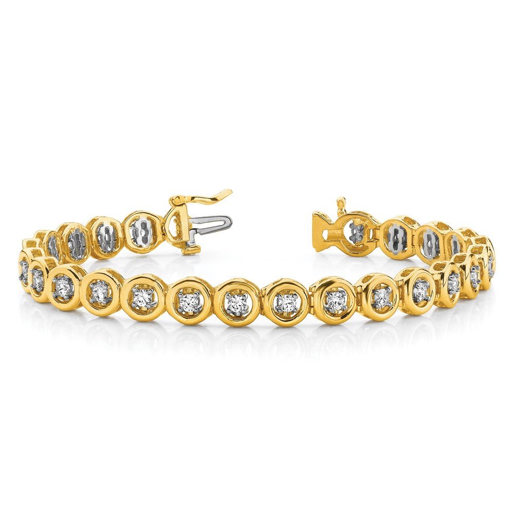 14k Complete 3/4 carat Round A Diamond Circle Add-A-Diamond 7 inch Tennis Bracelet