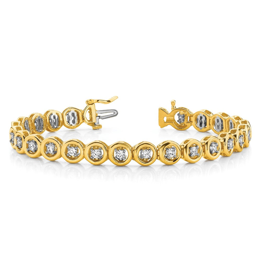 14k Complete 3/4 carat Round A Diamond Circle Add-A-Diamond 7 inch Tennis Bracelet