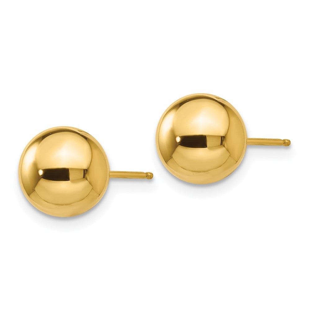 14k 8mm Polished Puffed Ball Post Earrings