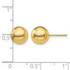 14k 8mm Polished Puffed Ball Post Earrings