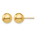 14k 8mm Polished Puffed Ball Post Earrings