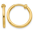 14k 2x15mm Polished Tube Hoop Non-pierced Earrings