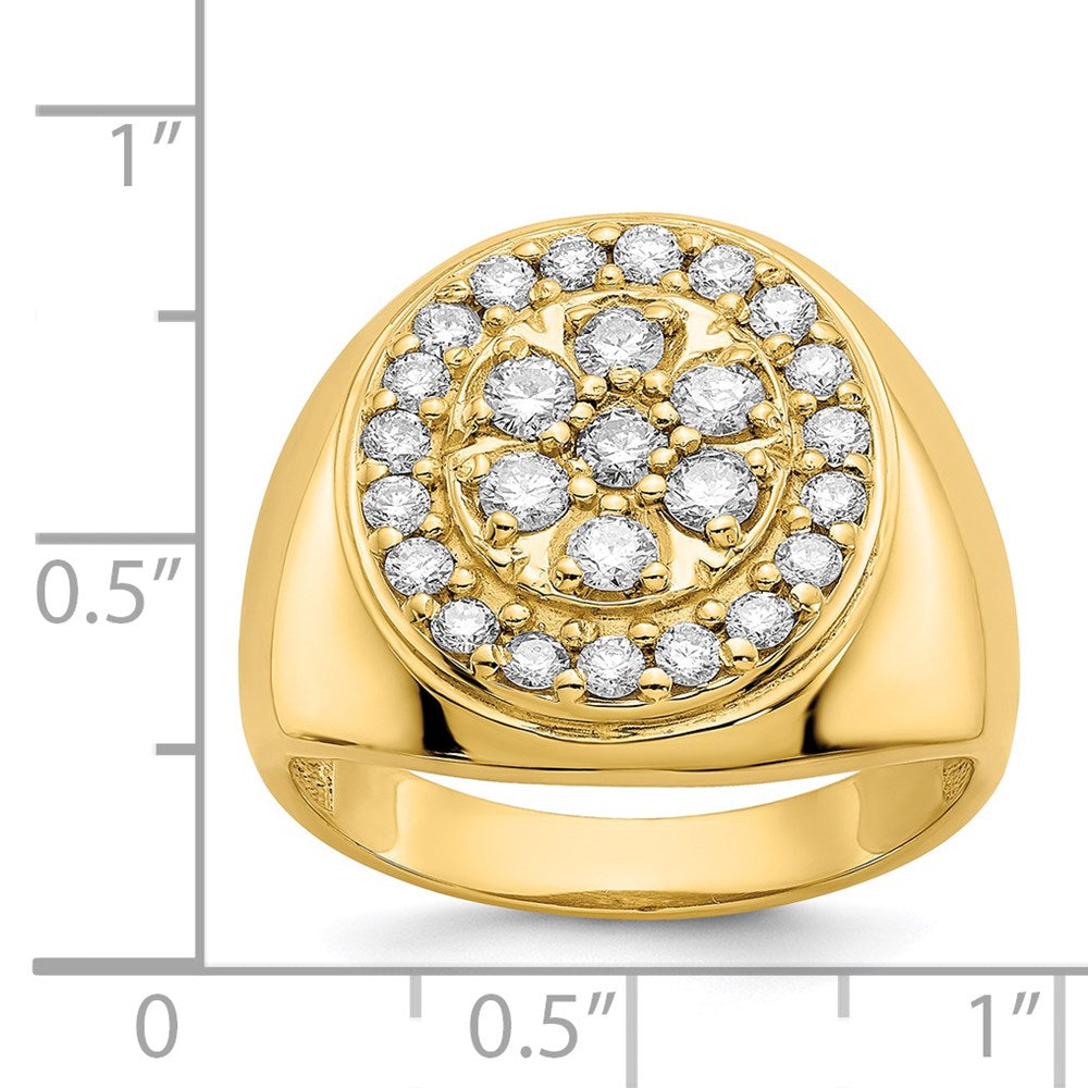 IB Goodman 14k 1 carat AA Diamond Mens Cluster Ring