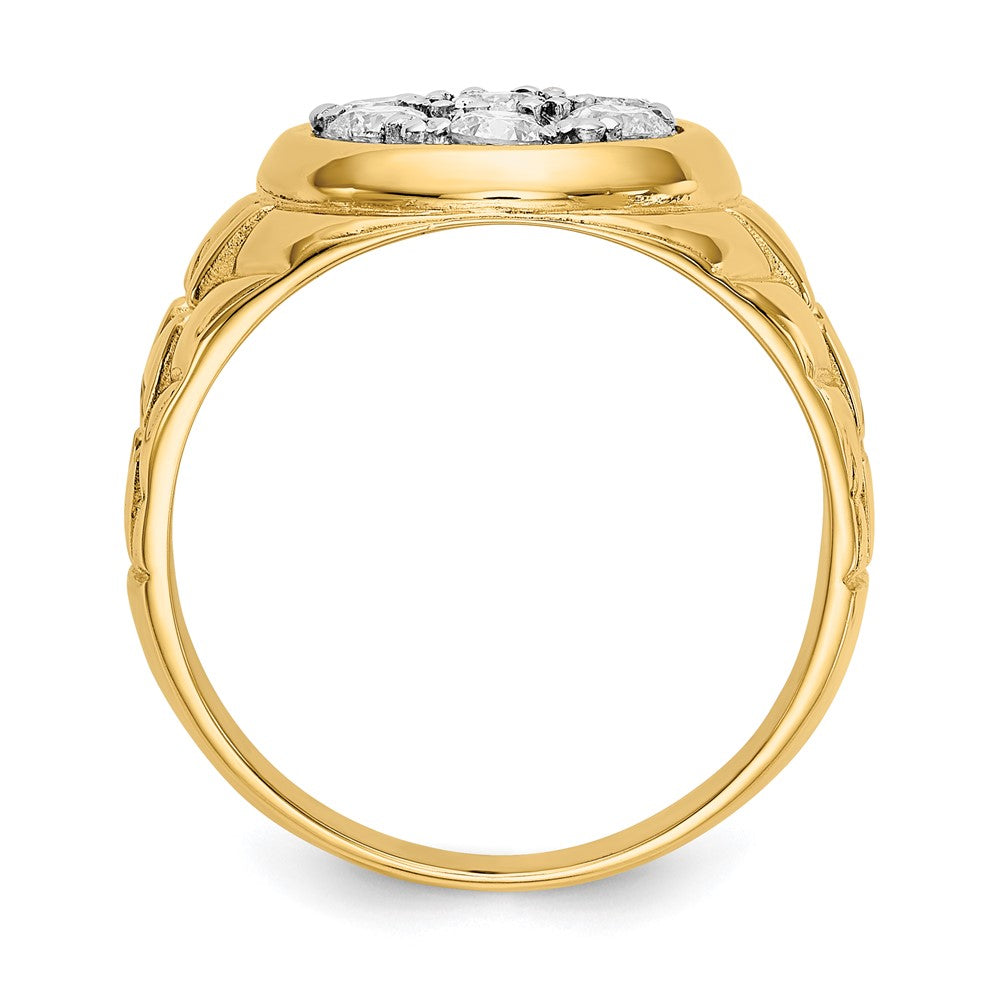 IB Goodman 14k 1 carat AA Diamond Mens Cluster Ring
