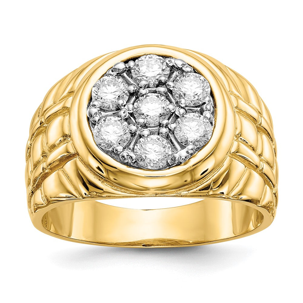 IB Goodman 14k 1 carat AAA Diamond Mens Cluster Ring