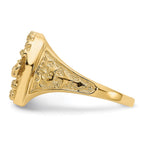 IB Goodman 14k VS Diamond Horseshoe with Horse in Center Mens Ring