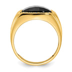 IB Goodman 14k Barrel Onyx and VS Diamond Mens Ring