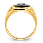 IB Goodman 14k Cushion Onyx and VS Diamond Mens Ring