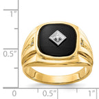 IB Goodman 14k Cushion Onyx and A Diamond Mens Ring