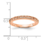 14k Rose Gold 3mm Filigree Wedding Band