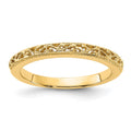 14k 3mm Filigree Wedding Band