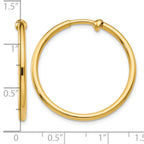 14k 2x25mm Polished Tube Hoop Non-pierced Earrings