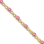 14k 7x5mm Oval Pink Tourmaline bracelet