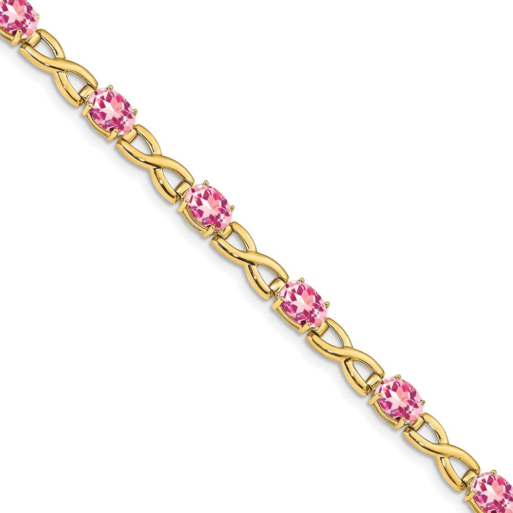14k 7x5mm Oval Pink Tourmaline bracelet