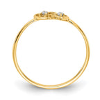 14k Polished VS Diamond Two Hearts Ring