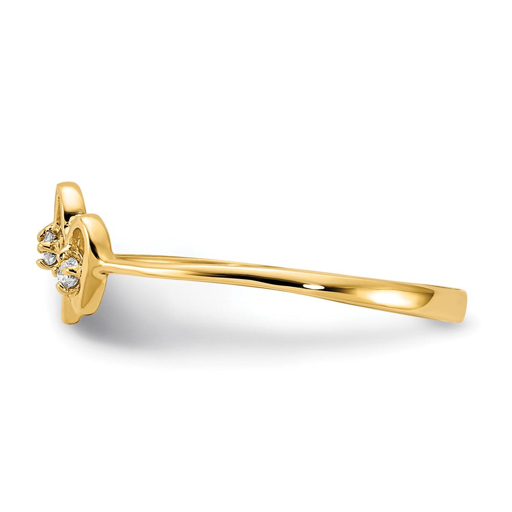 14k Polished VS Diamond Two Hearts Ring