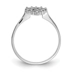 14k White Gold Polished 1/6 carat AA Diamond Heart Ring