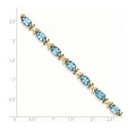14k 7x5mm Oval Blue Topaz bracelet