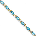 14k 7x5mm Oval Blue Topaz bracelet