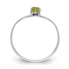 14k White Gold 4mm Round Peridot Split Shank Ring