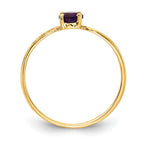 14k 4mm Round Amethyst Split Shank Ring