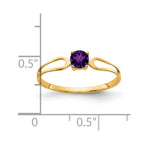 14k 4mm Round Amethyst Split Shank Ring