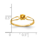 14k 4mm Round Citrine Split Shank Ring