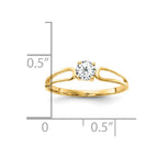 14k 4mm Round Cubic Zirconia Split Shank Ring