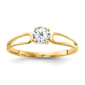 14k 4mm Round Cubic Zirconia Split Shank Ring