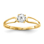 14k 4mm Round Cubic Zirconia Split Shank Ring