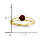 14k 4mm Round Garnet Split Shank Ring