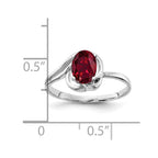 14k White Gold 7x5mm Oval Lab-Created Ruby Ring