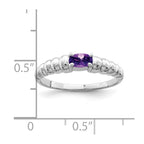 14k White Gold 5x3mm Oval Amethyst East-West Ring