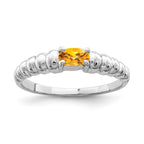 14k White Gold 5x3mm Oval Citrine East-West Ring