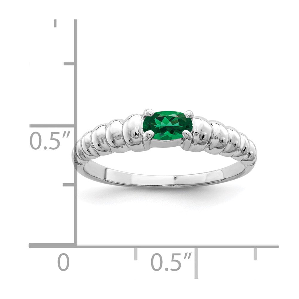 14k White Gold 5x3mm Oval Mount St. Helens East-West Ring