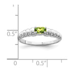 14k White Gold 5x3mm Oval Peridot East-West Ring