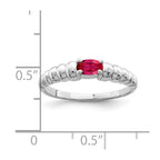 14k White Gold 5x3mm Oval Ruby East-West Ring