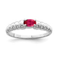 14k White Gold 5x3mm Oval Ruby East-West Ring