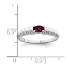 14k White Gold 5x3mm Oval Rhodolite Garnet East-West Ring