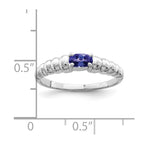 14k White Gold 5x3mm Oval Tanzanite East-West Ring